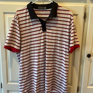 G/Fore polo red, navy, pink striped